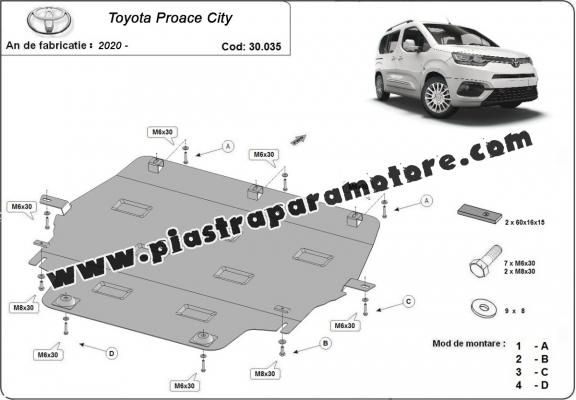 Piastra paramotore di acciaio Toyota Proace City