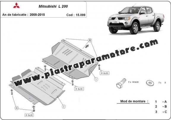 Piastra paramotore di acciaio Mitsubishi L 200