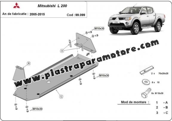 Protezione di acciaio per il serbatoio Mitsubishi L 200