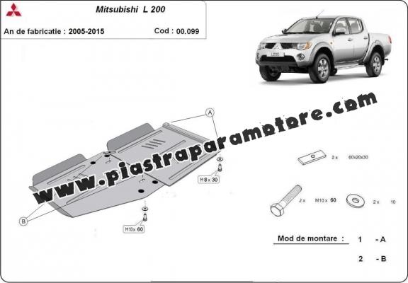 Protezione di acciaio per il cambio  Mitsubishi L 200