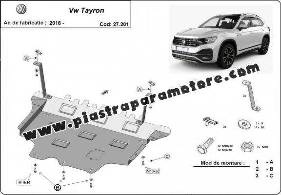 Piastra paramotore di acciaio VW Tayron