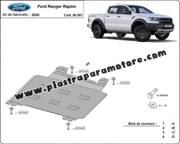Protezione di acciaio per il cambio Ford Ranger Raptor