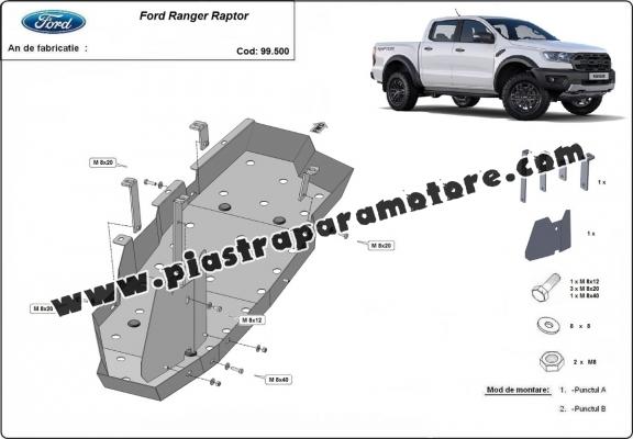 Protezione di acciaio per il serbatoio Ford Ranger Raptor