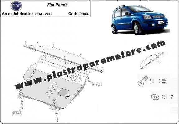 Piastra paramotore di acciaio Fiat Panda