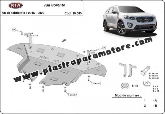 Piastra paramotore di acciaio Kia Sorento