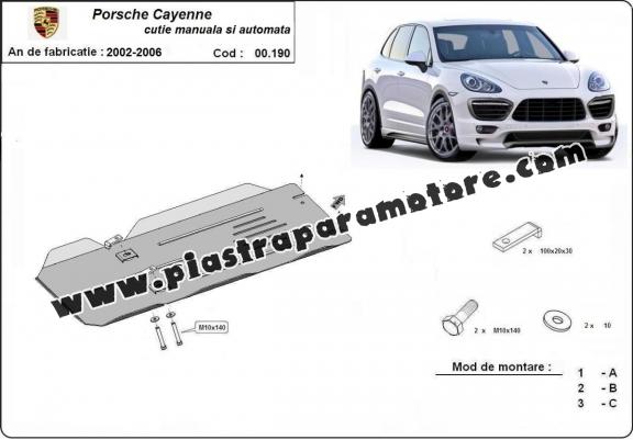 Protezione di acciaio per il cambio manuale e automatico Porsche Cayenne