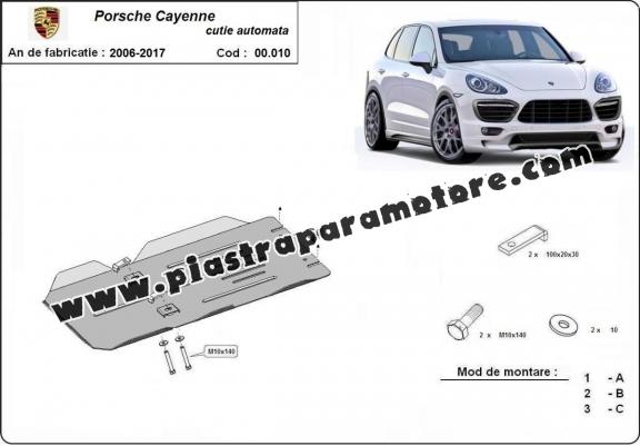 Protezione di acciaio per il cambio automatico Porsche Cayenne