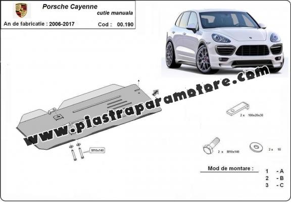 Protezione di acciaio per il cambio manuale Porsche Cayenne