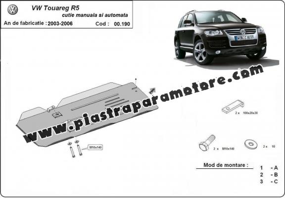 Protezione di acciaio per il cambio manuale e automatico VW Touareg 7L