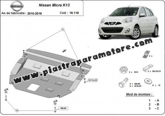 Piastra paramotore di acciaio Nissan Micra