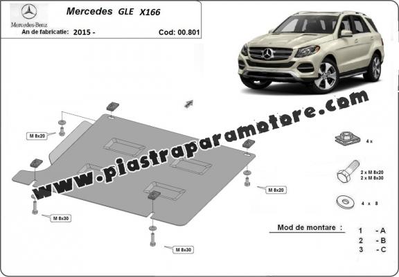 Protezione di acciaio per il cambio Mercedes GLE X166