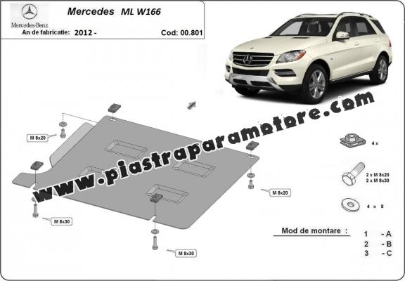 Protezione di acciaio per il cambio Mercedes ML W166