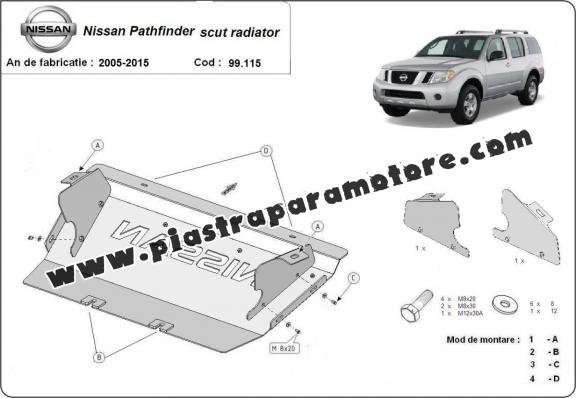 Protezione di acciaio per il radiatore Nissan Pathfinder