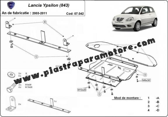Piastra paramotore di acciaio Lancia Ypsilon (843)