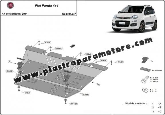 Piastra paramotore di acciaio Fiat Panda 4x4