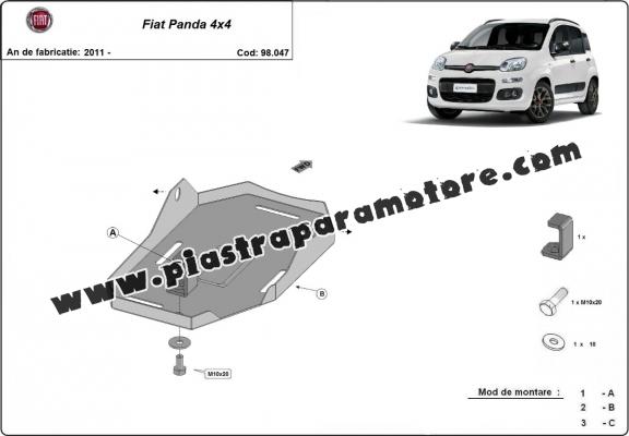 Protezione di acciaio per il differenziale Fiat Panda 4x4