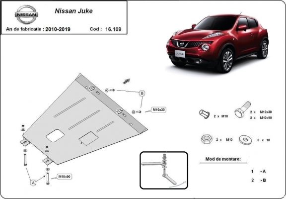 Piastra paramotore di acciaio Nissan Juke