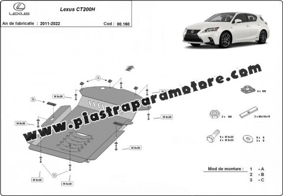 Piastra catalizzatore/cat lock di acciaio Lexus CT200H
