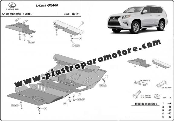 Piastra paramotore di acciaio Lexus GX460