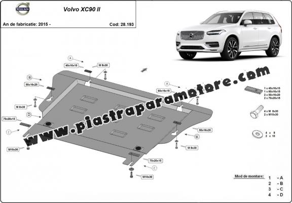 Piastra paramotore di acciaio Volvo XC90