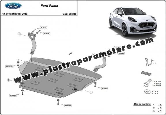 Piastra paramotore di acciaio Ford Puma