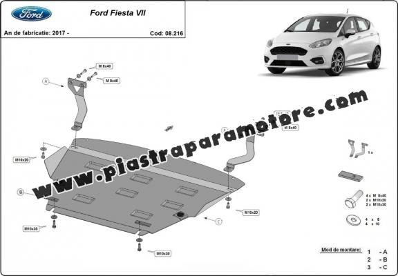 Piastra paramotore di acciaio Ford Fiesta VII
