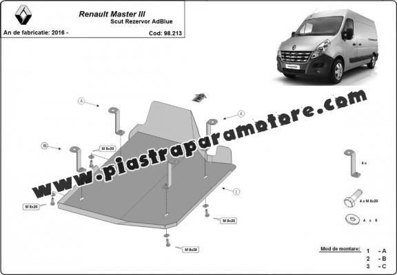 Protezione di acciaio per il AdBlue  Renault Master 3 - Model 1