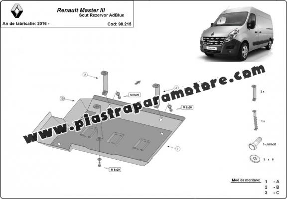 Protezione di acciaio per il AdBlue  Renault Master 3 - Model 3
