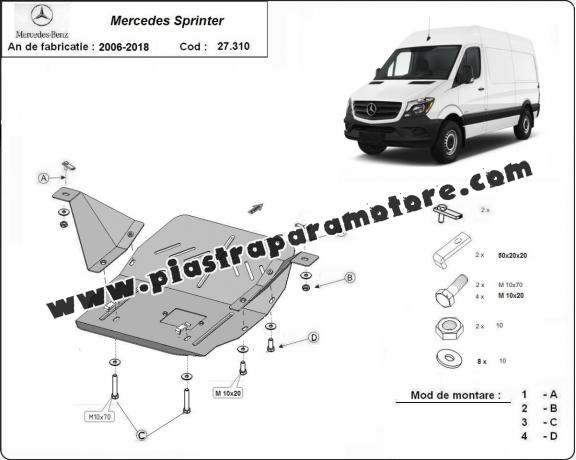 Piastra paramotore di acciaio Mercedes Sprinter