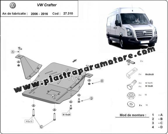 Piastra paramotore di acciaio Volkswagen Crafter