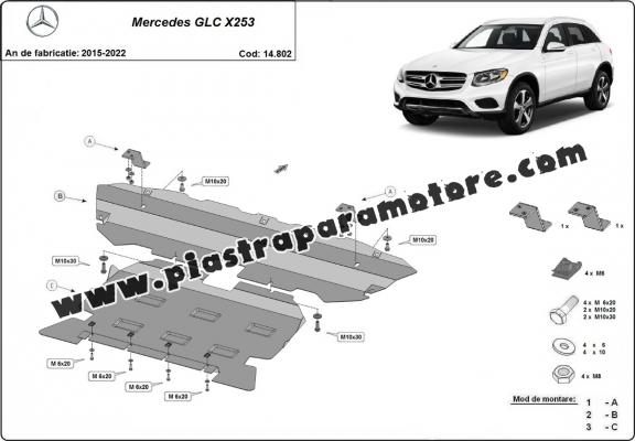 Piastra paramotore di acciaio Mercedes GLC X253