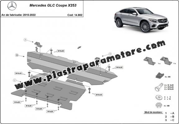 Piastra paramotore di acciaio Mercedes GLC Coupe X253