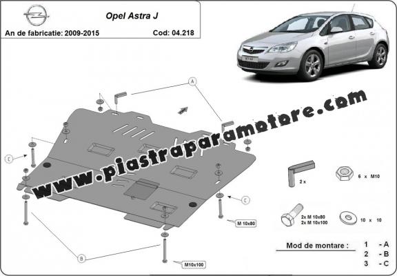 Piastra paramotore di acciaio Opel Astra J