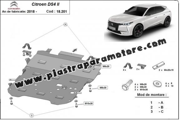 Piastra paramotore di acciaio Citroen DS4 II