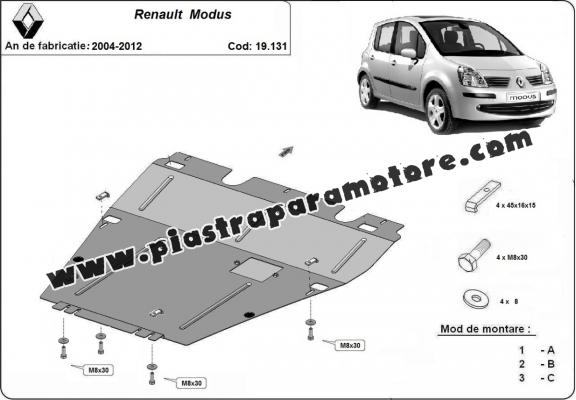 Piastra paramotore di acciaio Renault Modus