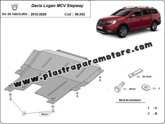 Piastra paramotore di acciaio Dacia Logan MCV Stepway