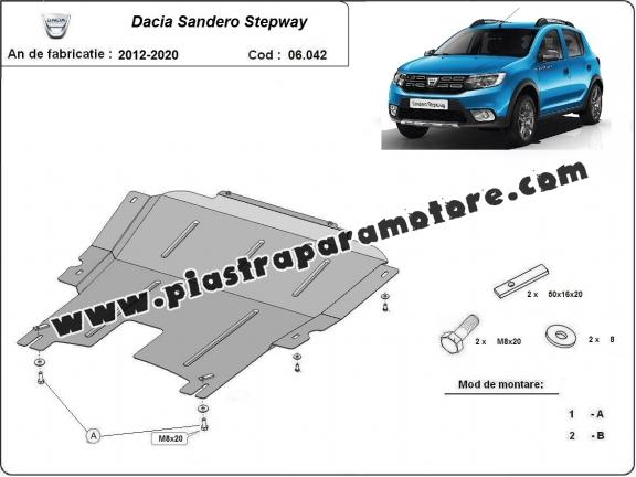 Piastra paramotore di acciaio Dacia Sandero 2 Stepway
