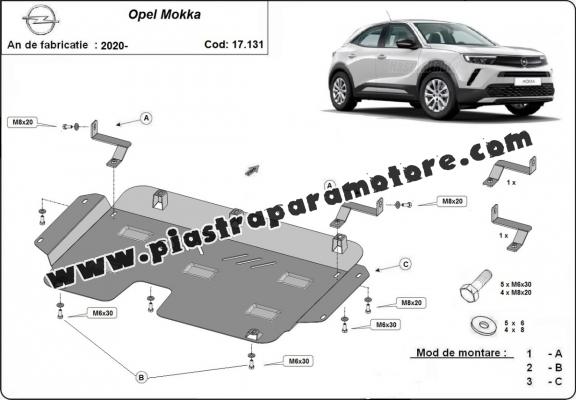 Piastra paramotore di acciaio Opel Mokka