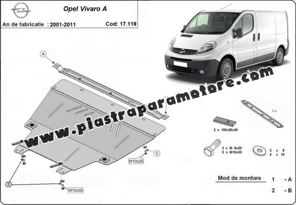 Piastra paramotore di acciaio Opel Vivaro