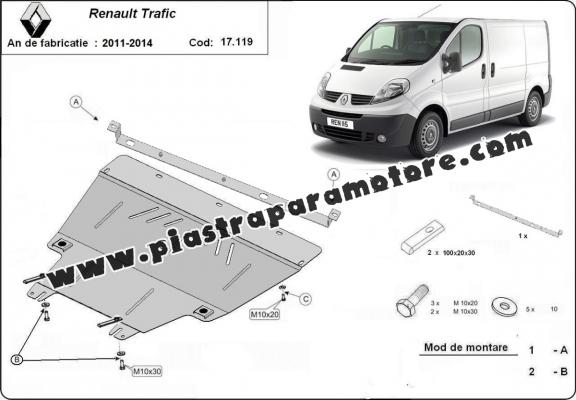 Piastra paramotore di acciaio Renault Trafic (2011-2014)