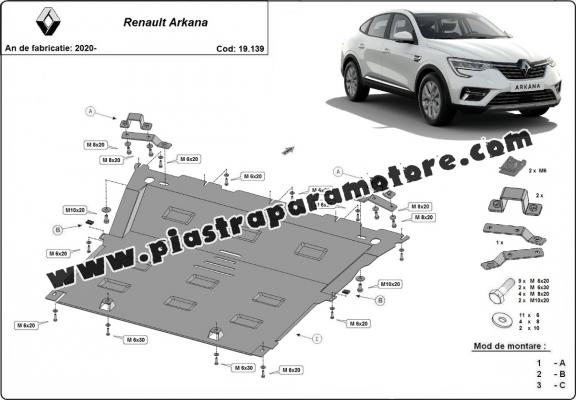 Piastra paramotore di acciaio Renault Arkana