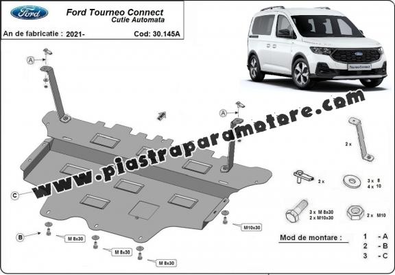 Piastra paramotore di acciaio Ford Tourneo Connect -  cambio automatico