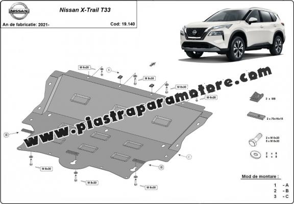 Piastra paramotore di acciaio Nissan X-Trail T33