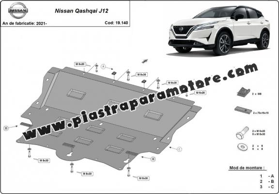 Piastra paramotore di acciaio Nissan Qashqai J12