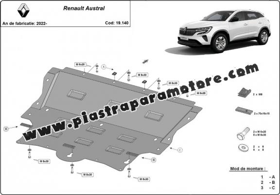 Piastra paramotore di acciaio Renault Austral