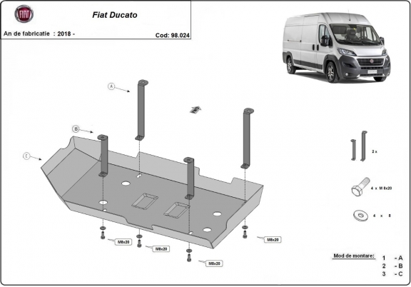 Protezione di acciaio per il AdBlue Fiat Ducato