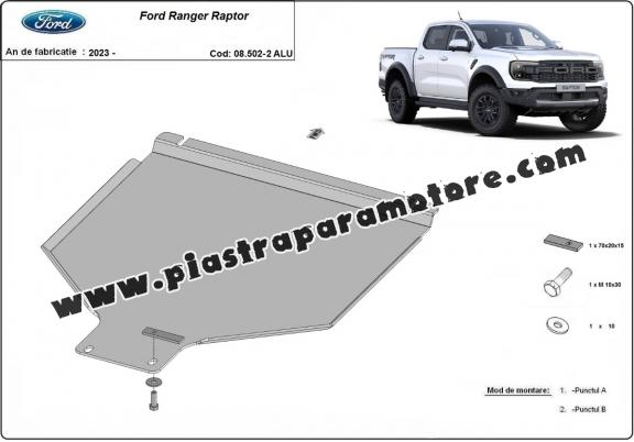 Protezione di alluminio  per il cambio Ford Ranger Raptor