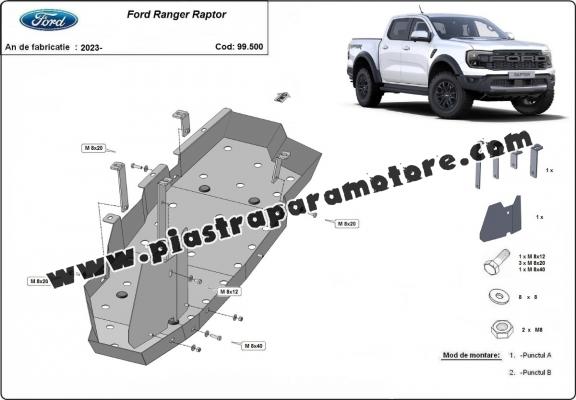 Protezione di acciaio per il serbatoio Ford Ranger Raptor 