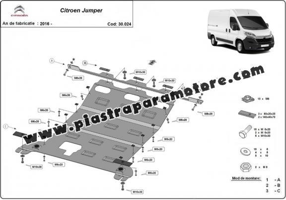 Piastra paramotore di acciaio Citroen Jumper