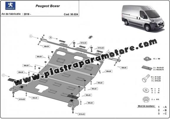 Piastra paramotore di acciaio Peugeot Boxer